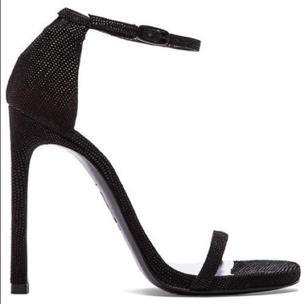 Stuart Weitzman Nudist Sandals - Black Goosebump